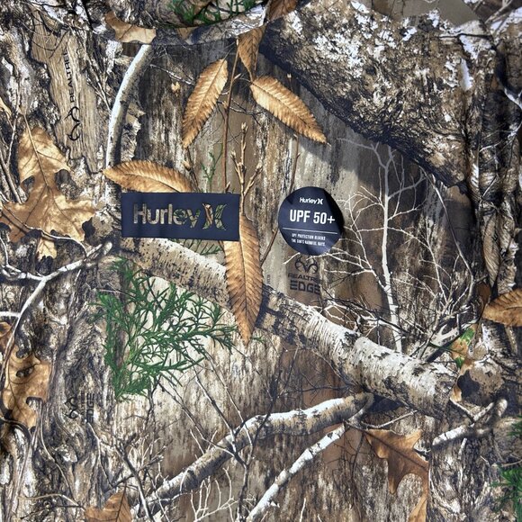 Hurley Realtree Edge UPF 50+ Camouflage Long Sleeve Hoodie Size Medium - Picture 2 of 7